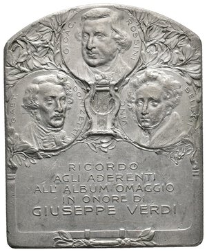 reverse: Placchetta G.Verdi 1913 (dimensioni 47 x 57 mm)