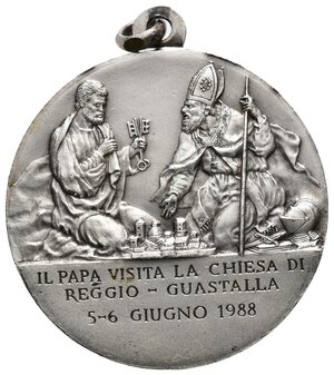 reverse: Medaglia visita Giovanni Paolo II - Guastalla - argento diam.35 mm