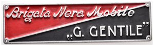 obverse: Placchetta Brigata Nera Mobile G.Gentile  (25 x 92 mm)