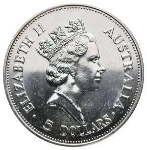 reverse: AUSTRALIA - 5 Dollars argento Kookaburra 1990  - 1 Oz arg.999