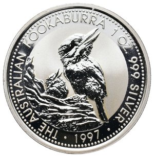 obverse: AUSTRALIA - 1 Dollar argento Kookaburra 1997 - 1 Oz arg.999