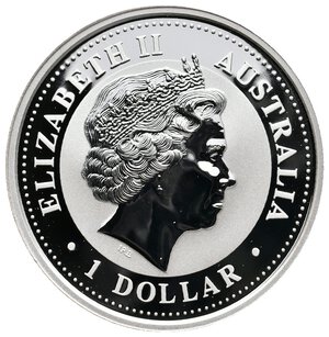 reverse: AUSTRALIA - 1 Dollar argento Serie Lunar - Anno del Cane 2006  - 1 Oz arg.999