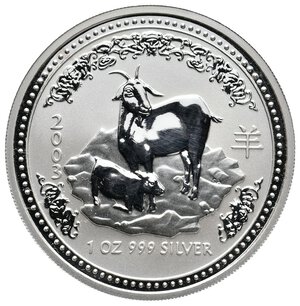 obverse: AUSTRALIA - 1 Dollar argento Serie Lunar - Anno della Capra 2003  - 1 Oz arg.999