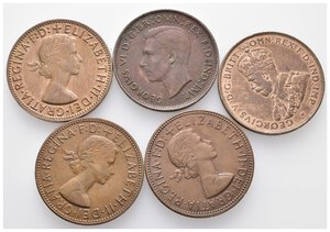 reverse: AUSTRALIA - Lotto 5 monete da 1 penny
