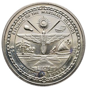 reverse: MARSHALL ISLANDS - 5 Dollars Freedom Liberty 1995