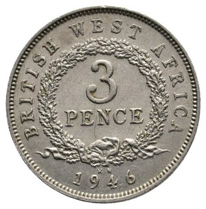 obverse: BRITISH WEST AFRICA  - George VI - 3 Pence 1946