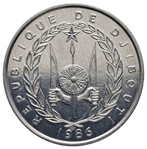 reverse: DJIBOUTI - 5 Francs 1986 FDC