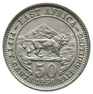 obverse: EAST AFRICA - 50 Cents 1958 FDC
