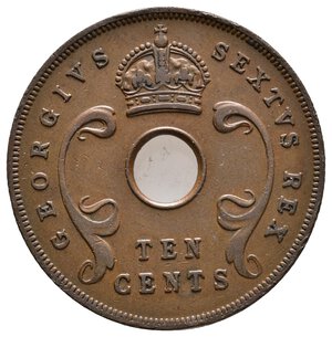 reverse: EAST AFRICA - 10 Cents 1952
