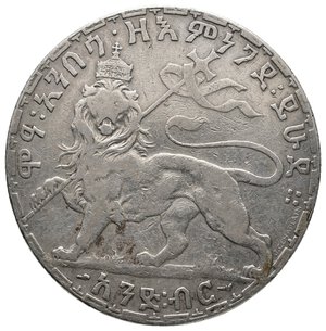 obverse: ETIOPIA - Menelik II - Birr argento 1895 