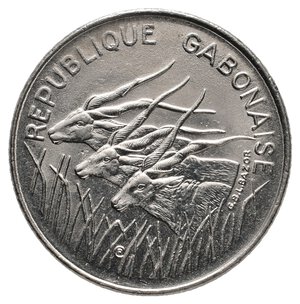 reverse: GABON - 100 Francs 1975