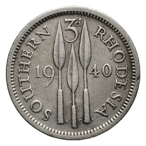 obverse: RODESIA - George VI - 3 Pence argento 1940