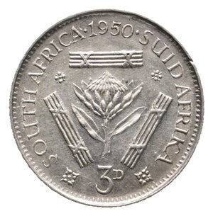 obverse: SUD AFRICA - 3 Pence argento 1950