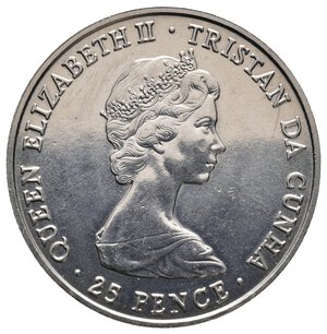 reverse: TRISTAN DA CUNHA - 25 Pence 1980