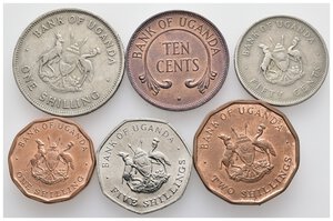 reverse: UGANDA - Lotto monete