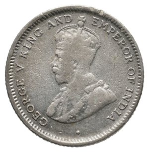 reverse: CEYLON - George V - 25 Cents argento  1922