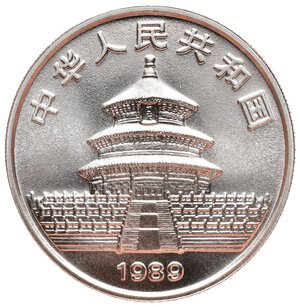 reverse: CINA - 10 Yuan argento PANDA 1989