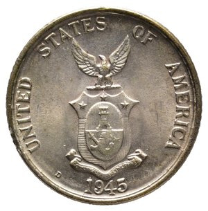 reverse: FILIPPINE - 20 Centavos argento 1945 FDC