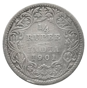 obverse: INDIA BRITANNICA  - Victoria queen - 1/4 Rupee argento 1901