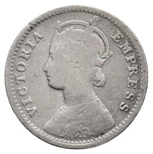 reverse: INDIA BRITANNICA  - Victoria queen - 1/4 Rupee argento 1901