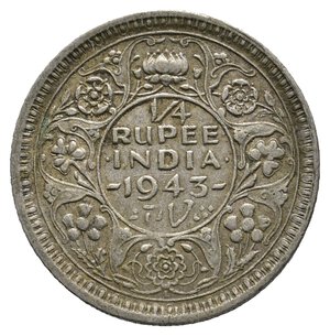 obverse: INDIA BRITANNICA  - George VI - 1/4 Rupee argento 1943