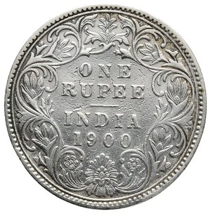 obverse: INDIA BRITANNICA  - Victoria queen -  Rupee argento 1900