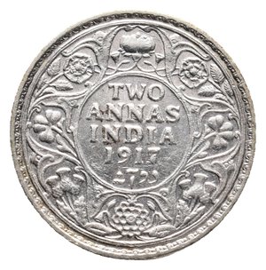 obverse: INDIA BRITANNICA  - George V - 2 Annas argento 1917