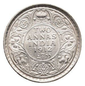 obverse: INDIA BRITANNICA  - George V - 2 Annas argento 1912 FDC