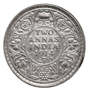 obverse: INDIA BRITANNICA  - George V - 2 Annas argento 1914