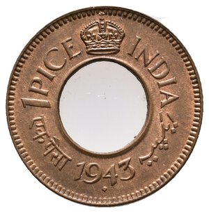 obverse: INDIA BRITANNICA  - George VI - 1 Pice  1943 FDC