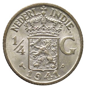 obverse: INDIE OLANDESI - 1/4 Gulden argento 1941