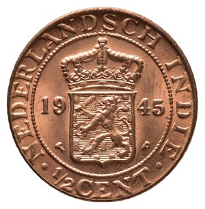 obverse: INDIE OLANDESI - 1/2 Cent 1945 FDC ROSSO