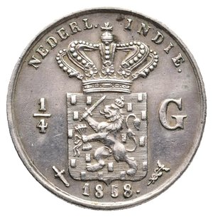 obverse: INDIE OLANDESI - 1/4 Gulden argento 1858