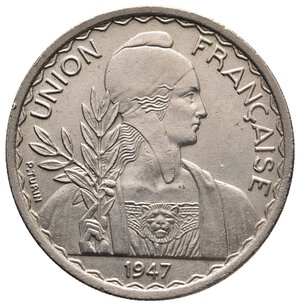 reverse: INDOCINA FRANCESE - 1 Piastre 1947