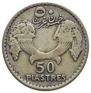 obverse: LIBANO - 50 Piastres argento 1929