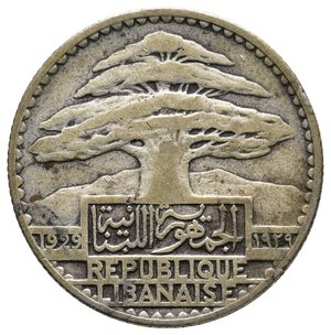 reverse: LIBANO - 50 Piastres argento 1929