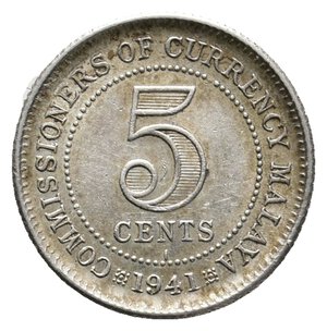 obverse: MALAYA - George VI - 5 Cents argento 1941