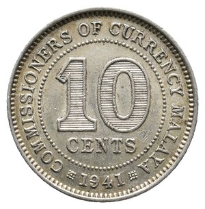 obverse: MALAYA - George VI - 10 Cents argento 1941