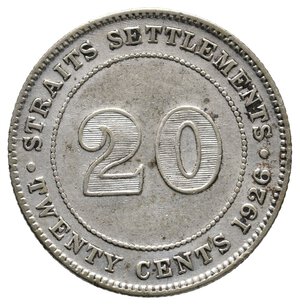 obverse: STRAITS SETTLEMENTS - George V - 20 Cents argento 1926