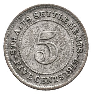 obverse: STRAITS SETTLEMENTS - George V - 5 Cents argento 1919
