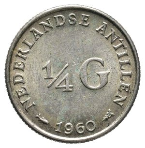 obverse: ANTILLE OLANDESI - 1/4 Gulden argento 1960