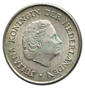 reverse: ANTILLE OLANDESI - 1/4 Gulden argento 1960