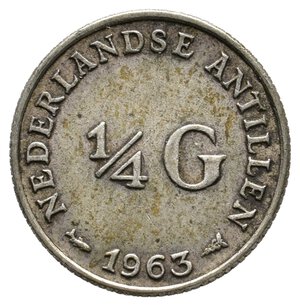 obverse: ANTILLE OLANDESI - 1/4 Gulden argento 1963