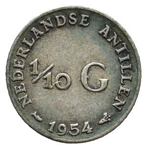 obverse: ANTILLE OLANDESI - 1/10 Gulden argento 1954