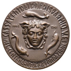 obverse: Medaglia Cassa Centrale di Risparmio - Centenario Fondazione 1961 - diam.38 mm