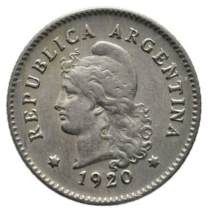 reverse: ARGENTINA - 10 Centavos 1920