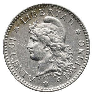 reverse: ARGENTINA - 10 Centavos argento  1882