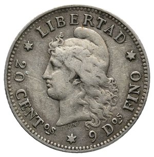 reverse: ARGENTINA - 20 Centavos argento  1882