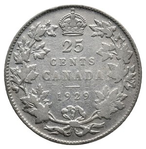 obverse: CANADA  - George V - 20 Cents argento 1929