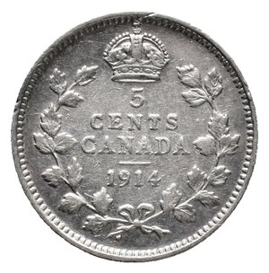 obverse: CANADA  - George V - 5 Cents argento 1914
